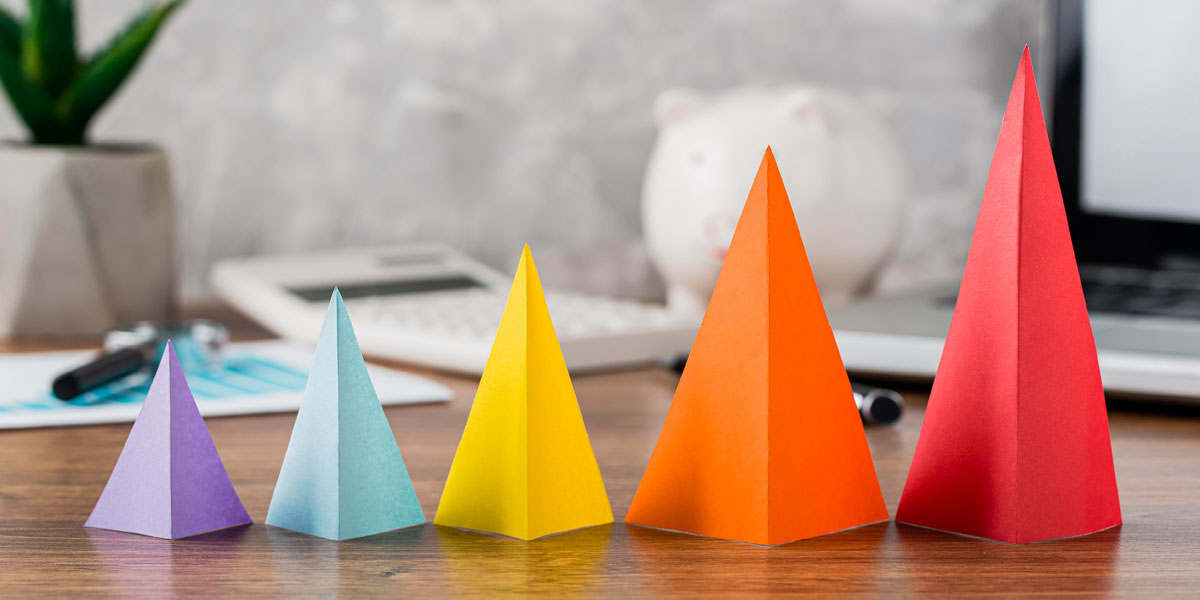 fumil-de-marketing-cones-de-crescimento-multicoloridos