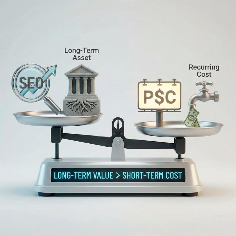 Comparação SEO x PPC